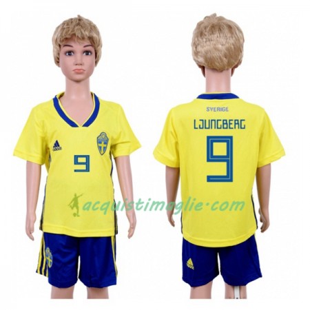 Divisa di Calcio Svezia Ljungberg 9 Bambino Prima Mondiali 2018